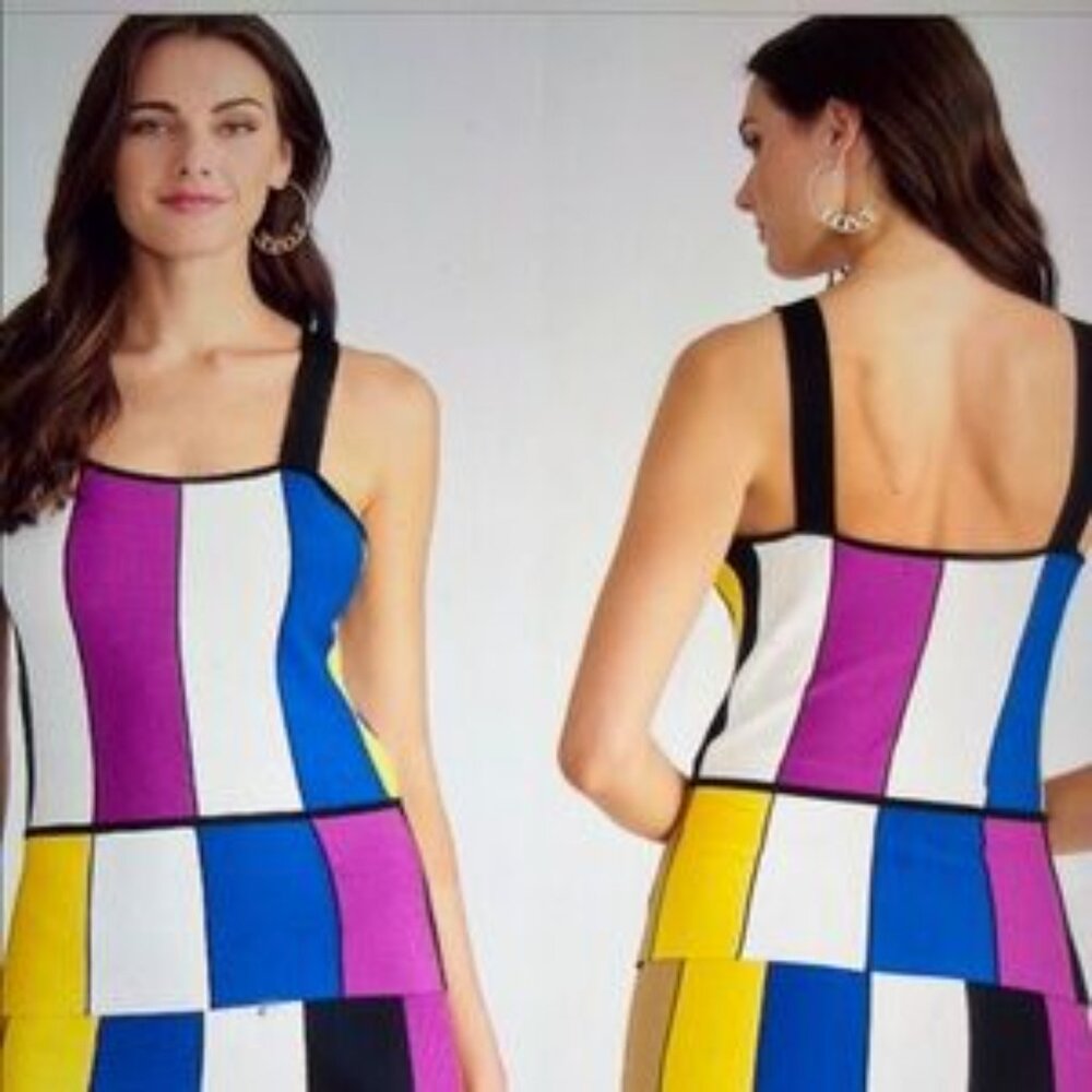 NWT Rachel Roy retro stripe art deco top, small